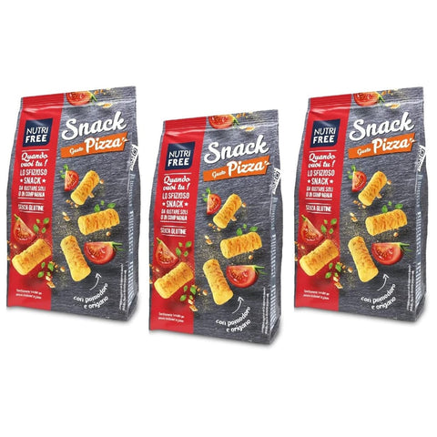 Nutrifree Knabberartikel Nutrifree Glutenfreier Snack mit Pizzageschmack,Brotersatz,Laktosefrei und Eifrei 100g 3x Original italienisch inkl. Italian Gourmet Polpa di Pomodoro 400g Dose 8008696031577