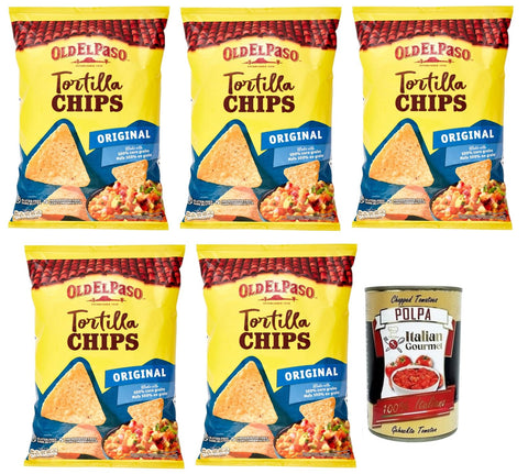 Old El Paso Tortilla Chips Original,Mexikanische Spezialitäten,Mais Chips,leicht gesalzen,Mais Snacks zum Eintauchen in die Soße,Beutel mit 185 g italienisch
