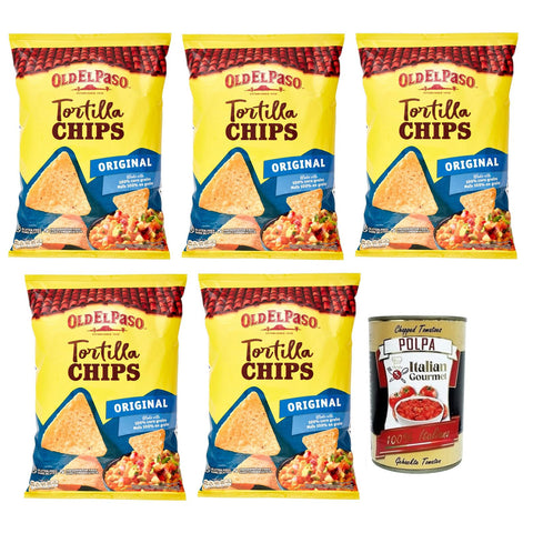 Old El Paso Tortilla Chips Original,Mexikanische Spezialitäten,Mais Chips,leicht gesalzen,Mais Snacks zum Eintauchen in die Soße,Beutel mit 185 g italienisch