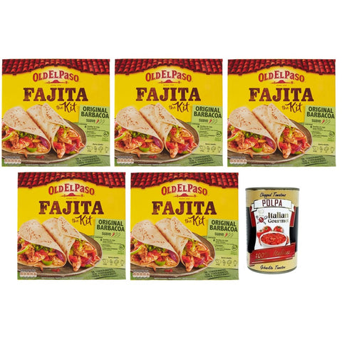 Old el Paso Koch- & Backzutaten Old el Paso Fajita The Kit Original Barbacoa Mexikanische Spezialitäten 500-g-Packung 5x italienisch Original Pastasauce + kostenlos Polpa di Pomodoro 400 g Dose 8727200190677