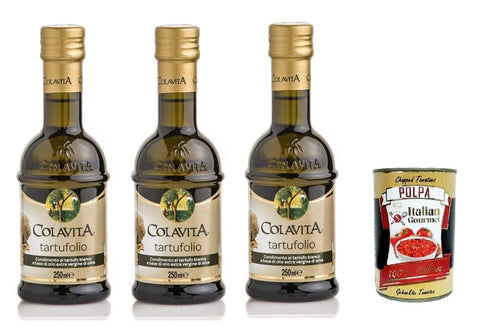 Olitalia Colavita Aromed Evoo Tartufolio Gewürz weiße Trüffel Aroma Olivenöl Glasflasche 3x 250 ml italienisch Original