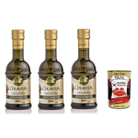 Olitalia Koch- & Backzutaten Olitalia Colavita Aromed Evoo Tartufolio Gewürz weiße Trüffel Aroma Olivenöl Glasflasche 3x 250 ml italienisch Original 8001876048549