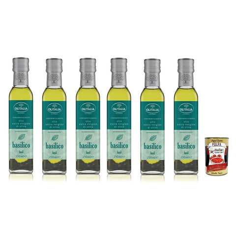 Olitalia Olio Trüffel Olitalia Olio Condimento a Base di olio extra vergine di oliva all'aroma di Basilico Extra Natives Olivenöl Basilikum geschmack 6x250 ml italienisch Original + 8032804040014
