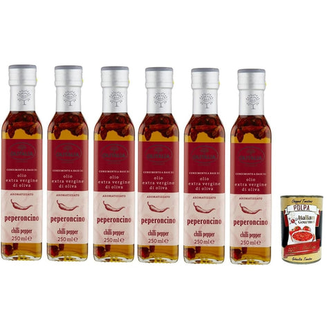 Olitalia Trüffel Olitalia Olio Condimento a Base di olio extra vergine di oliva all'aroma di peperoncino Extra Natives Olivenöl 6x 250ml italienisch Original 8007150901678