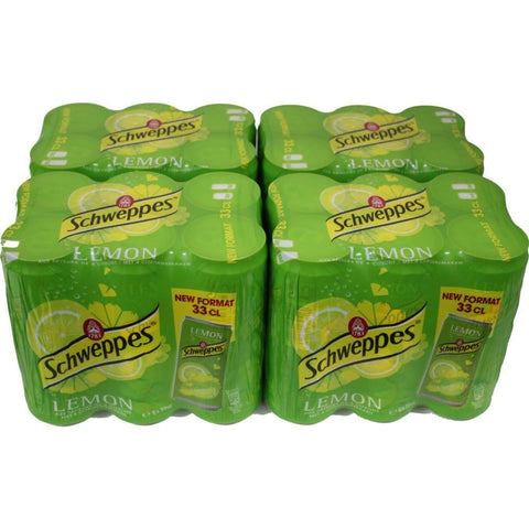Orangina Schweppes Limonade Schweppes Lemon 4 Pack á 6 x 0,33l eingeschweißt (24 Dosen Zitrone) 3124480002167