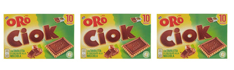 Oro Ciok schokoriegel mit Milchschokolade und Haselnuss Kekse 10 250 g 3x italienisch Original