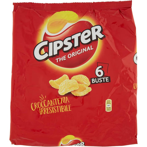 Saiwa Chips Cipster Crisps 6 Portionstüten á kartoffelchips gesalzen 36x23g Original italienisch Snack