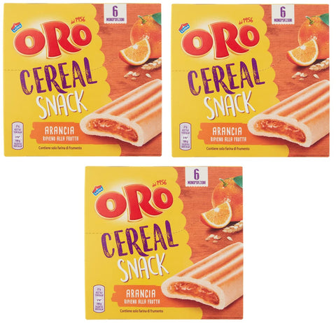 Oro Saiwa Cereal Arancia Müslikeks mit Orangenfüllung Kekse 162 g 3x italienisch Original