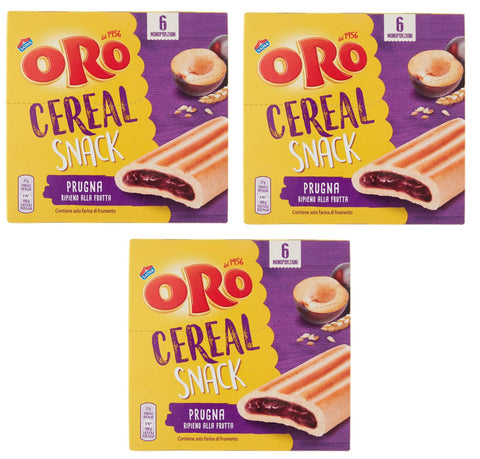 ORO Saiwa Cereal Snack Prugna Müslikeks mit Pflaumenfüllung Kekse Biscuits 162 g italienisch Original