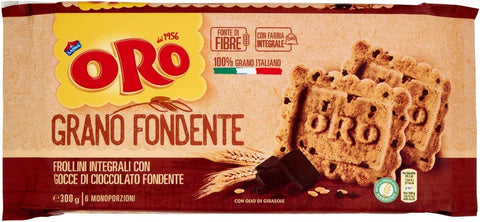 ORO SAIWA Grano Fondente Vollkornbrot mit Schokoladentropfen 3x300g Original italienisch Kekse