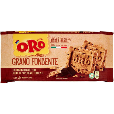 ORO SAIWA Grano Fondente Vollkornbrot mit Schokoladentropfen 3x300g Original italienisch Kekse