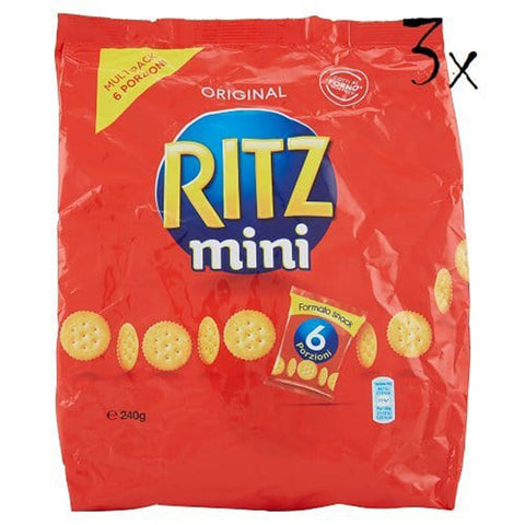 Saiwa crackers mini Ritz 6 Portionstüten Salzige Kekse salted cookies 3x40g Original italienisch
