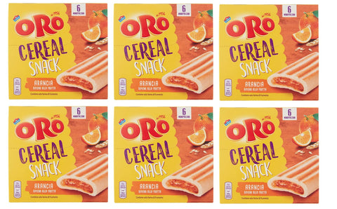 ORO SAIWA Cereal Snack Arancia Müslikeks mit Orangenfüllung Kekse Biscuits 6x 162g italienisch Original