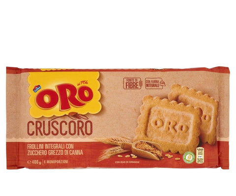 Oro Saiwa cruscoro Italienisch brauner Zucker kekse 400 g 6x italienisch Original