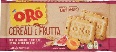 Saiwa Oro frollini integrali con cereali e frutta Vollkorn Shortbread mit Getreide und Früchten 6x300g Original italienisch Kekse