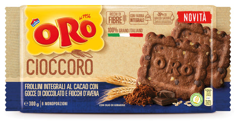 ORO SAIWA Kekse Oro Saiwa Cruscoro Frollino Integrale al cacao con gocce di cioccolato Vollkornkekse mit Kakao und Schokoladenstückchen biscuits cookies 7622201493240