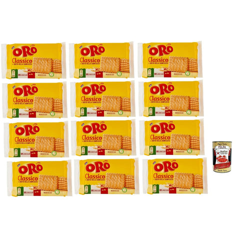 ORO SAIWA Snack Kuchen & Backwaren ORO SAIWA Biscotti Classici, Italienische klassische Kekse zum Frühstück, 100% italienischer Weizen, 12x 250 g Original italienisch inkl. Italian Gourmet Polpa 400g 7622210769978