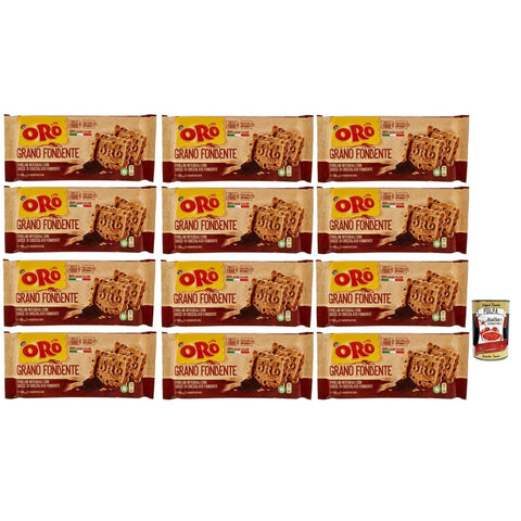 ORO SAIWA Snack Kuchen & Backwaren ORO SAIWA Grano Fondente, Vollkreidekekse mit dunklen Schokoladenchips, Ballaststoffe mit Vollkornmehl, 100% italienischer Weizen, 12x 300 g (6 Einzelpotten von 50 g) Original italienisch inkl. Italian Gourmet Polpa 400g 7622210954008