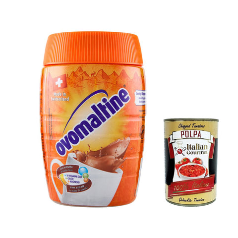 Ovomaltine Lösliche Zubereitung für Getränke auf Gerstenmalz und Kakao Basis mit Vitaminen und Mineralstoffen 400 g italienisch Original