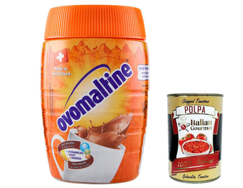 Ovomaltine Lösliche Zubereitung für Getränke auf Gerstenmalz und Kakao Basis mit Vitaminen und Mineralstoffen 400 g italienisch Original
