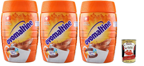 Ovomaltine Malzkaffee Ovomaltine Preparato Solubile, Malzhaltiges Getränkepulver Kakaogeschmackl, Kakaopulver, 3x 400g + Italian Gourmet polpa 400g 7612100054963