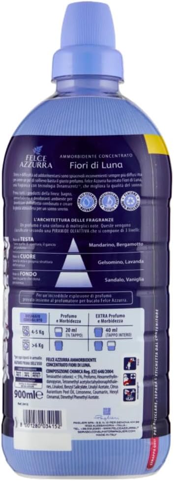 Paglieri Weichspüler Felce Azzurra Ammorbidente Concentrato Fiori Di Luna, Weichspüler Konzentrat Duftende, 45 Washes, 900Ml