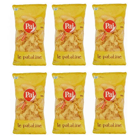 Pai Patatine Chips Kartoffelchips Gesalzener Snack 6x500g Original italienisch