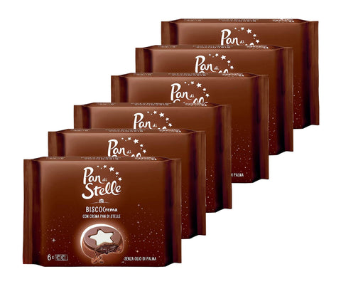 Pan di Stelle 6 Packungen Biscocreme-Sterne 168 g x 6 Original italienisch