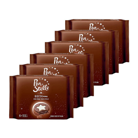 Pan di Stelle Kekse Pan di Stelle 6 Packungen Biscocreme-Sterne 168 g x 6 Original italienisch