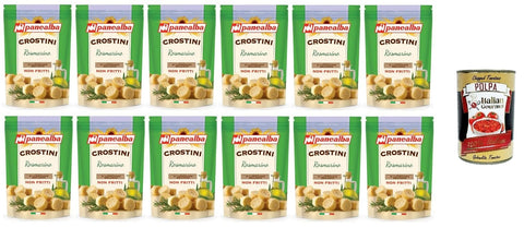 Panealba Crostini Rosmarino Nicht frittierte Rosmarin Crostini 100 gr Abgepackte Gebäckstücke italienisch Original