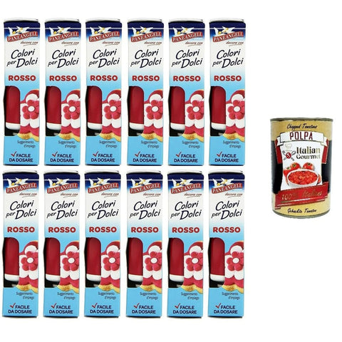 Paneangeli Icing & Fondant Paneangeli Farben für Süßigkeiten Rot Eine praktische Tube zum Rotfärben von Bonbons für tolle Dekorationen. 10g. 12x Original italienisch inkl. Italian Gourmet Polpa 400g 8003000370601