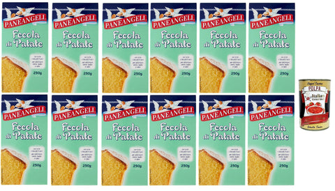 Paneangeli Fecola di Patate, Kartoffelstärke für zarte Süßigkeiten Verdickungsmittel für Cremes und Saucen, 12x 250 g italienisch Original