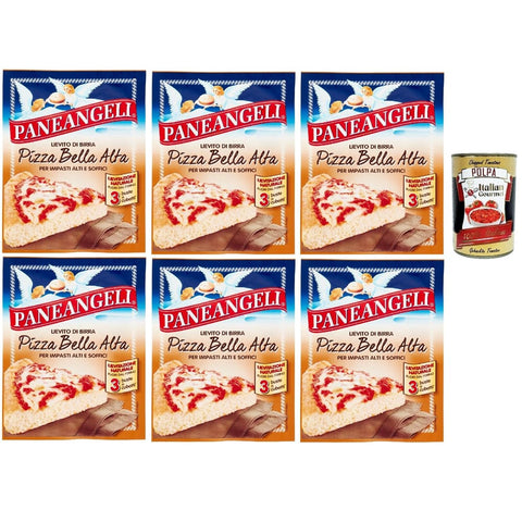 Paneangeli Koch- & Backzutaten Paneangeli Lievito di Birra Pizza Bella Alta, Bierhefe hefe Mischung, Ideal zur Herstellung von hohen Pizzen und Focaccia und hoher Weichheit 6x 27 g italienisch Original 8003000367915