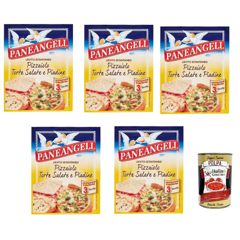 Paneangeli Lievito Pizzaiolo, Instanthefe Hefe zur Zubereitung köstlicher herzhafter Gerichte 5x45g Original italienisch Zutat