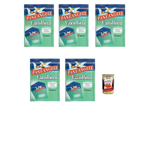 Paneangeli Koch- & Backzutaten Paneangeli Vanillina - Pulverförmiges Aroma für Gebackene Desserts und Kuchen 5x 6 Beutel à 0,5g Original italienisch inkl. Italian Gourmet Polpa 400g 8002060110257