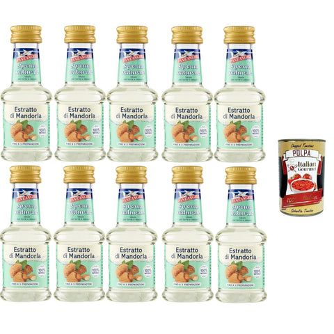 Paneangeli Natürlich Paneangeli 100 % natürlicher Mandelextrakt, natürliches Lebensmittelaroma, ideal für Kuchen und Desserts, alkoholfrei, frei von Konservierungsstoffen,10x35 ml italienisch Original 8032804040014