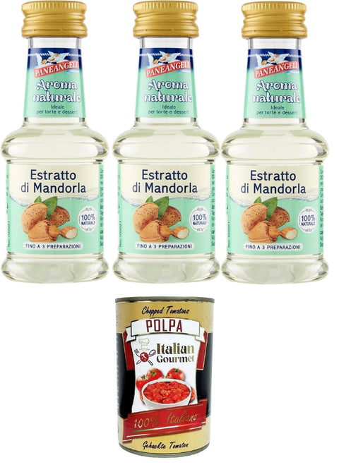 Paneangeli 100 % natürlicher Mandelextrakt, natürliches Lebensmittelaroma 3x35ml Original italienisch Gebäck