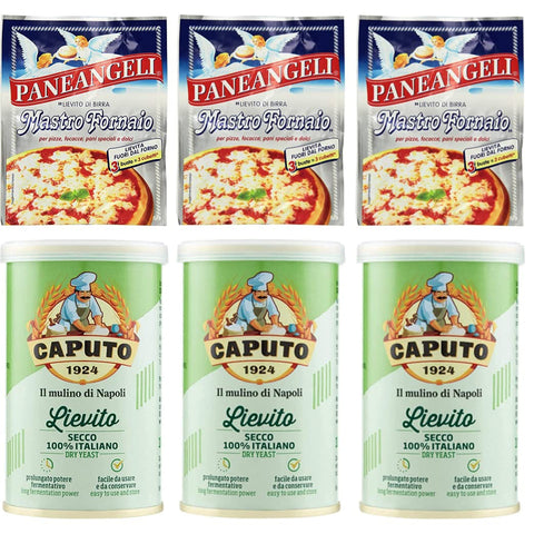 Paneangeli Lievito Scheibe Degli Angeli Hefe + 3x Caputo Lievito Secco 100% Italienisch Trockenhefe 100 g Original