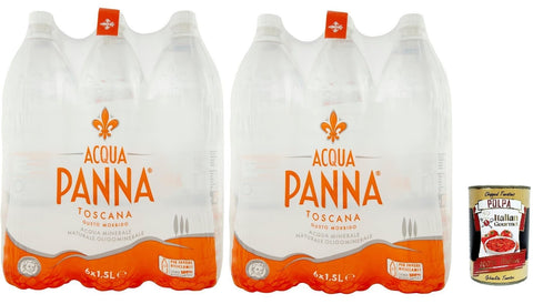 Panna Acqua Panna Still Natural Mineralwasser natürliches Wasser Mineral Water 12x1500 ml italienisch Original Pastasauce + gratis polpa 400 g