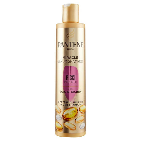 Pantene Shampoos Pantene Pro-V Professionelles Shampoo für lockiges Haar, Miracle Serum, Keratin-Schutz-Shampoo für lockiges Haar, krauses Haar, Kräuselungen, verleiht perfekte Locken, 250 ml Original italienisch 8006540110393