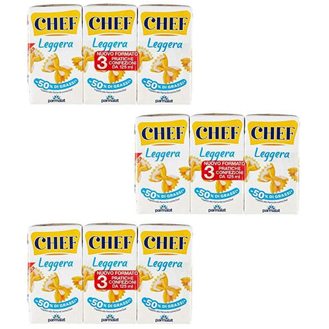 Parmalat Panna chef Leggera Sahne Kochcreme creme light Licht 3x125ml Original italienisch Zutat