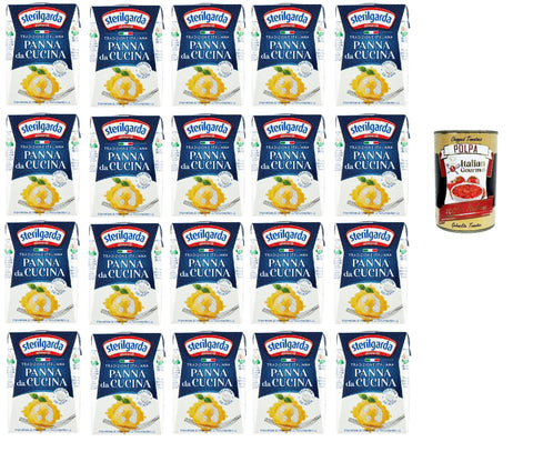 Parmalat Sterilgarda Panna da Cucina Italienische Kochsahne Packung 20x200 ml italienisch Original Pastasauce + gratis polpa 400 g