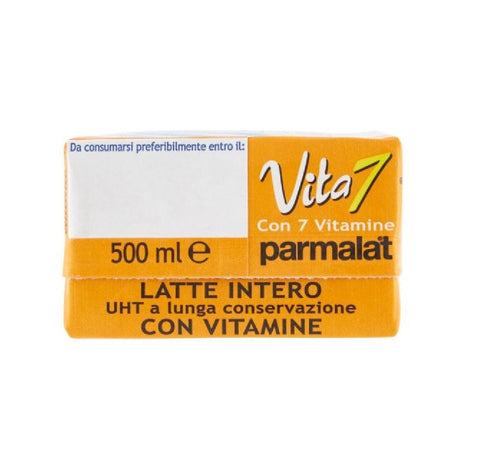 Parmalat Kapseln & Pads Parmalat Vita 7 Latte Intero UHT con Vitamine Vollmilch, lange Haltbarkeit, reich an Vitaminen 24x 500 ml 8002580036006