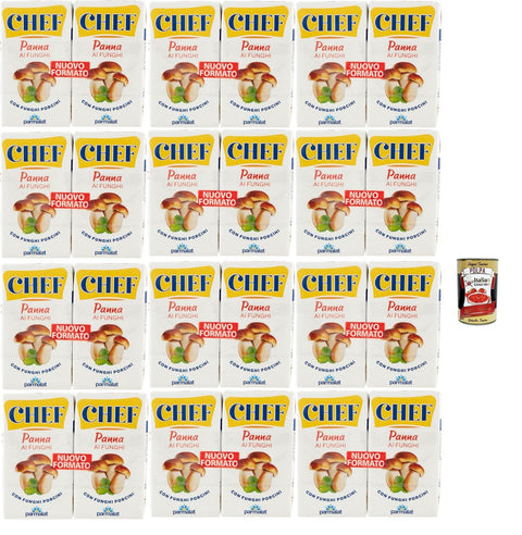 Parmalat Panna chef ai funghi, Kochcreme Sahne mit Steinpilzen pilze, double crem with mushrooms 12x (2x125 g) italienisch Original