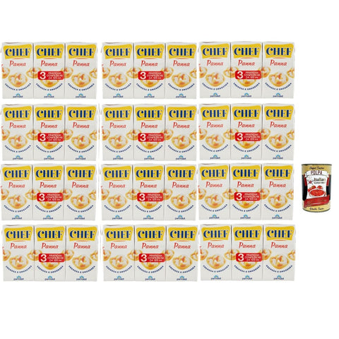 Parmalat Käse & Alternativen auf Pflanzenbasis Parmalat Panna chef Sahne per cucinare Kochcreme creme fur Koch, double cream for cooking 12x (3x 125ml) Original italienisch inkl. Italian Gourmet Polpa 400g 8032804040014