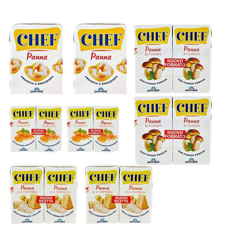 Parmalat Panna chef Sahne per cucinare 8 stuck Classica 4 Formaggi Funghi Salmone italienisch Original