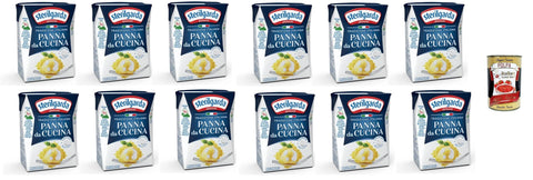 Parmalat Koch- & Backzutaten Sterilgarda Panna da Cucina,Italienische Kochsahne, Verpackung 12x 200ml + Italian Gourmet polpa 400g 8002795000212