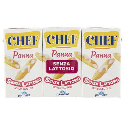 Parmalat Chef Panna Senza Lattosio Laktosefreie Kochcreme Glutenfrei Sauce zum Kochen 3x125ml Original italienisch
