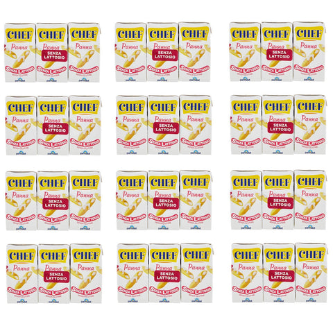 Parmalat Chef Panna Senza Lattosio Laktosefreie Kochcreme Glutenfrei Sauce zum Kochen 36x125ml Original italienisch