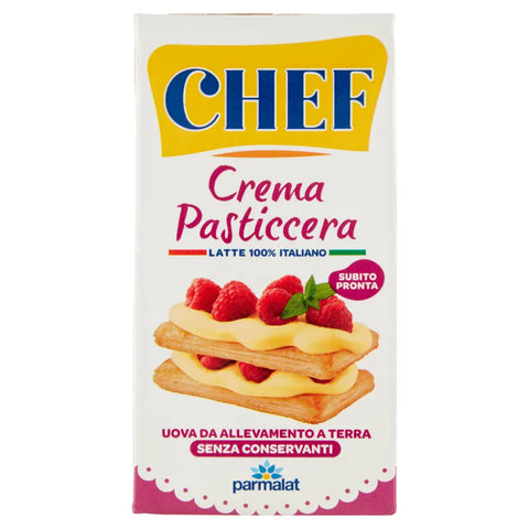 Parmalat Pudding- & Dessertpulver 12x Parmalat Chef Crema Pasticcera Puddingcreme Sahne für Kuchen sofort fertig 530 g Desserts Gebäckprodukt Glutenfrei Frei von Konservierungsstoffen Dessertsaucen italienisch Original 8002580253359